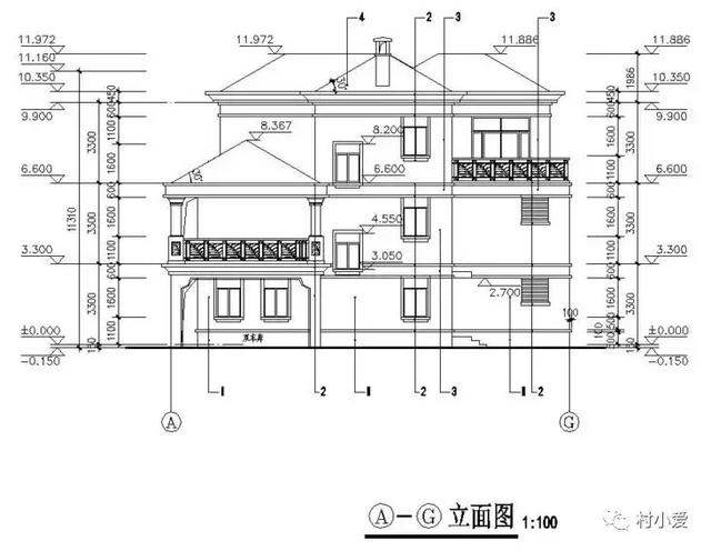 15x16m復(fù)式客廳三層房屋設(shè)計圖，大氣，美觀