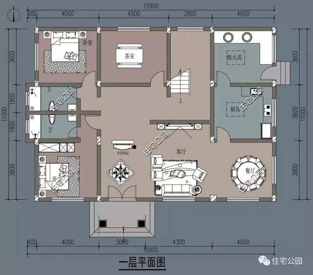 15X11米農村兩層別墅設計方案，5室3廳帶露臺