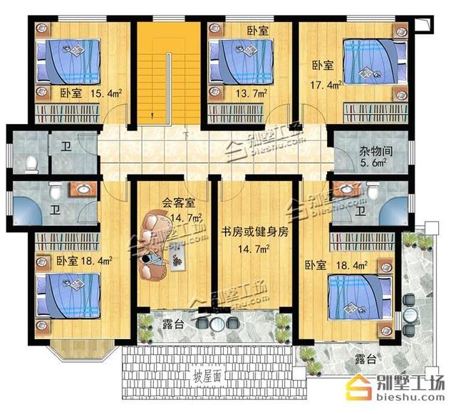 10個臥室二層別墅設計，大家庭也住得下