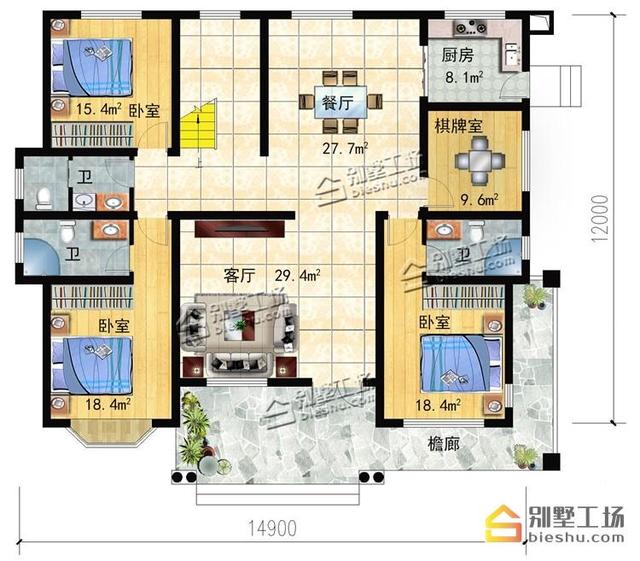 10個臥室二層別墅設計，大家庭也住得下