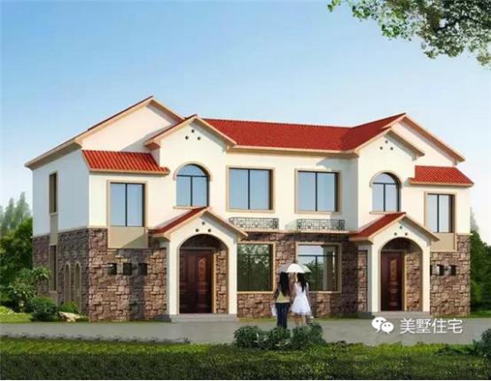 3款兩層雙拼小別墅戶型圖，兄弟建房首選雙拼