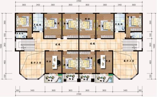 3款兩層雙拼小別墅戶型圖，兄弟建房首選雙拼