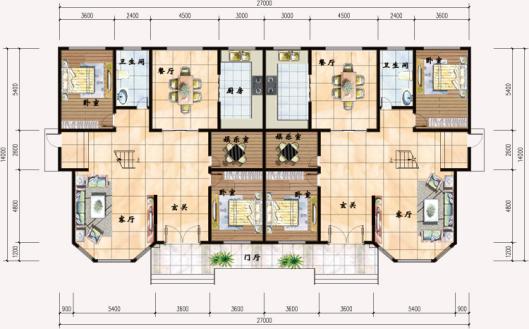 3款兩層雙拼小別墅戶型圖，兄弟建房首選雙拼