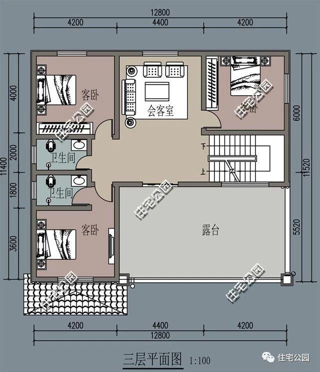 12X11米農村3層房屋設計圖，2中戶型布局，看看建哪個