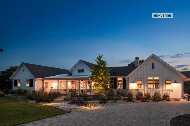 一層田園風格別墅圖片，附室內裝修圖