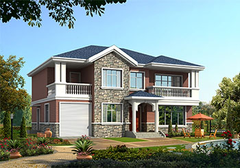 農(nóng)村四間二層別墅設(shè)計方案圖，外觀精致、時尚