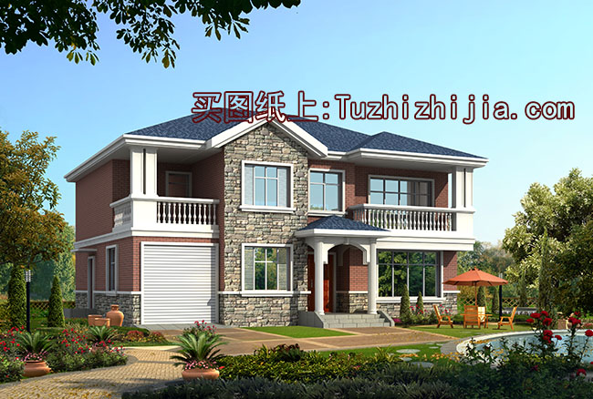 農村四間二層別墅設計方案圖,外觀精致、時尚