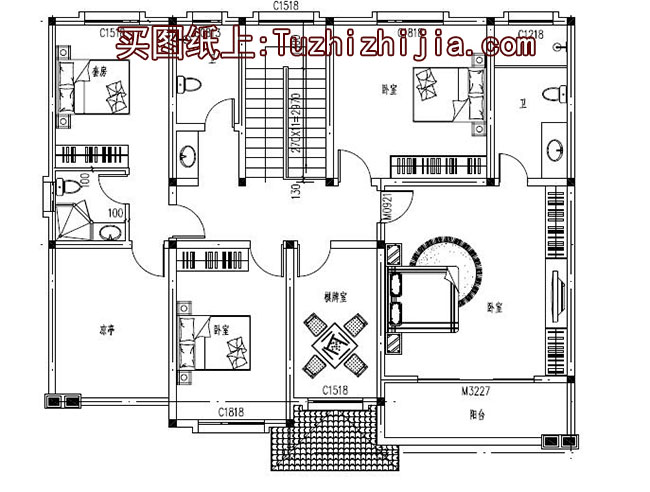 農村四間二層別墅設計方案圖,外觀精致、時尚