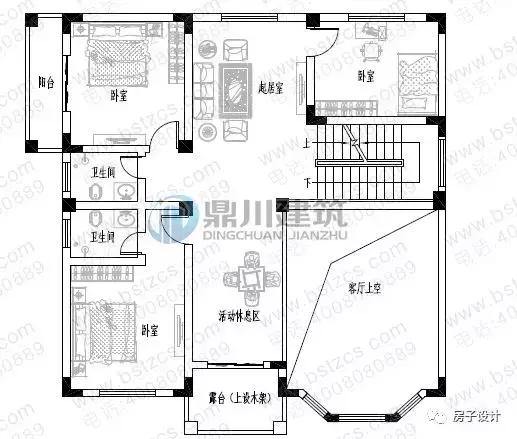 6款挑空客廳農村別墅戶型圖，都帶大氣落地窗