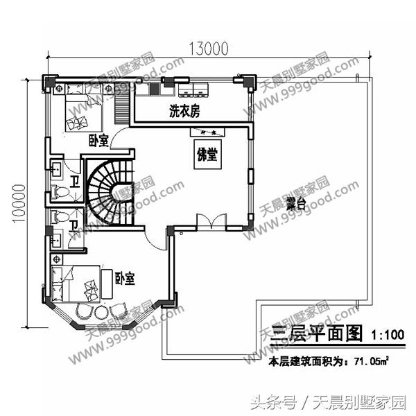 13X10米三層洋房設計圖，外觀太大氣了