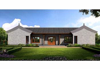 一層三合院自建房屋圖紙，外觀不僅古樸洋氣，而且戶型實(shí)用