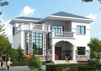 經(jīng)典小戶型二層新農(nóng)村房屋設(shè)計(jì)圖紙，客廳中空，造價(jià)20萬