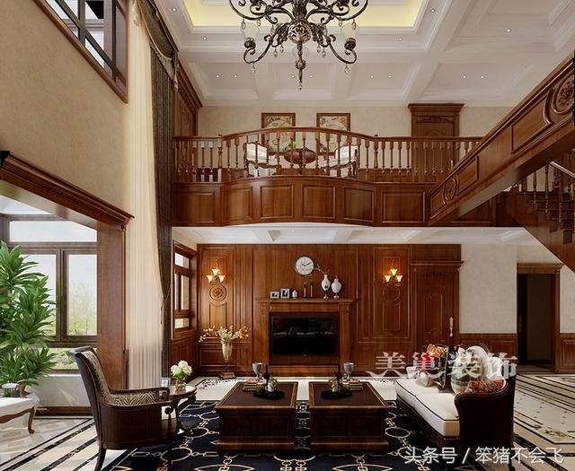 郊區(qū)自建別墅，古典風格裝新案例實拍，土豪