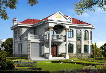 16×12米二層歐式帶車庫農村小別墅，既舒適又美觀