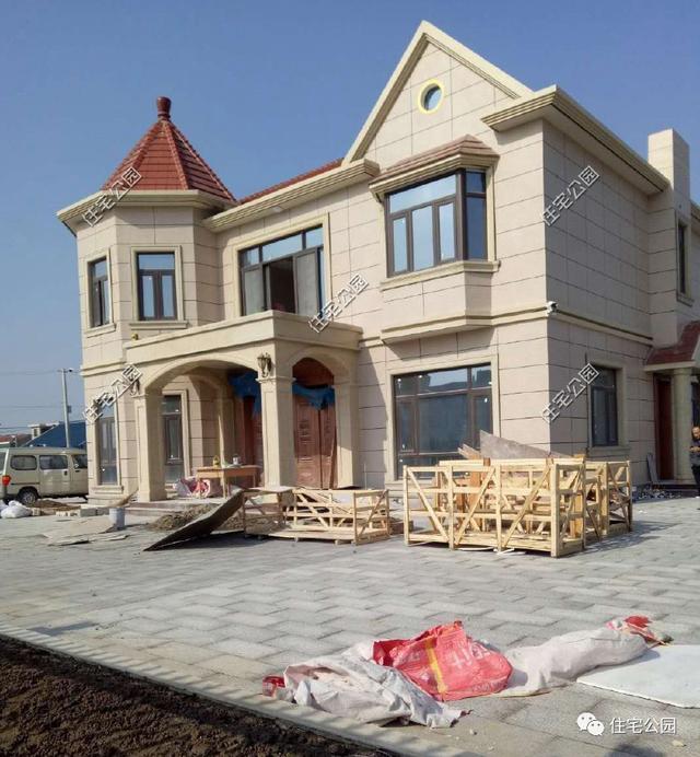 12X14米新農(nóng)村二層小別墅設(shè)計(jì)圖，附建好實(shí)拍照片