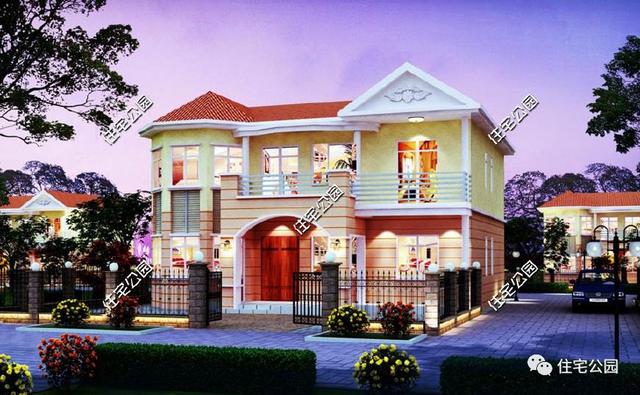 12X14米新農(nóng)村二層小別墅設(shè)計(jì)圖，附建好實(shí)拍照片