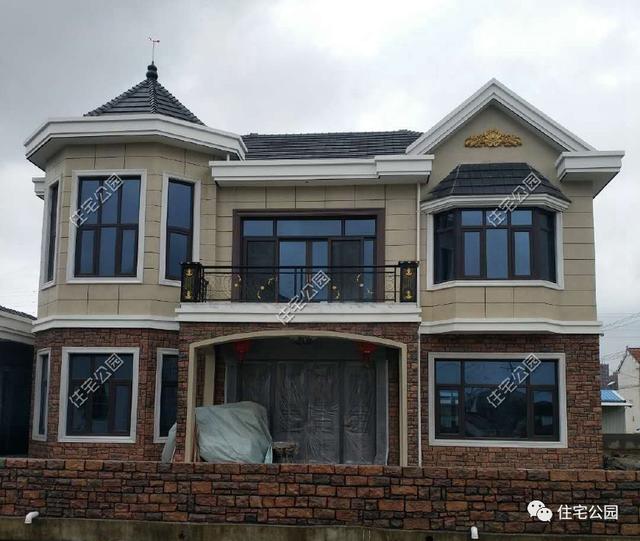 12X14米新農(nóng)村二層小別墅設(shè)計(jì)圖，附建好實(shí)拍照片