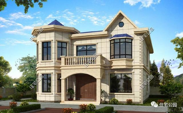 12X14米新農(nóng)村二層小別墅設(shè)計(jì)圖，附建好實(shí)拍照片