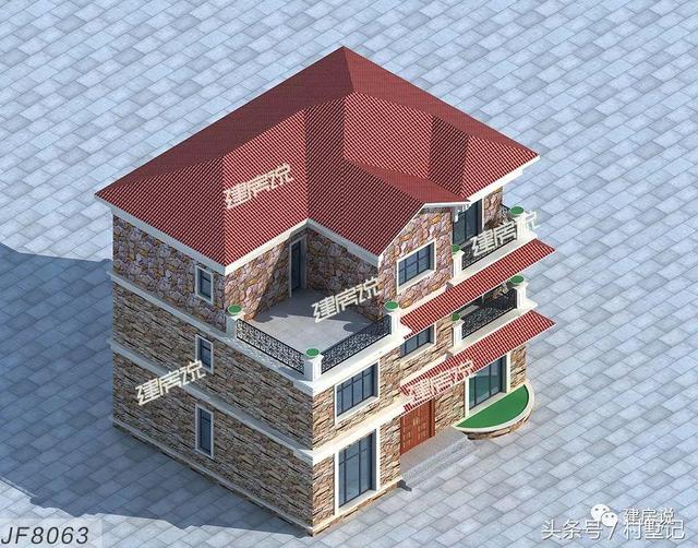 12x10米三層樓房設計圖，農村自建房就該有個別墅的樣子