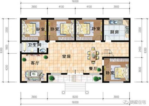 鄉下建房一層戶型圖，15萬就能建起來