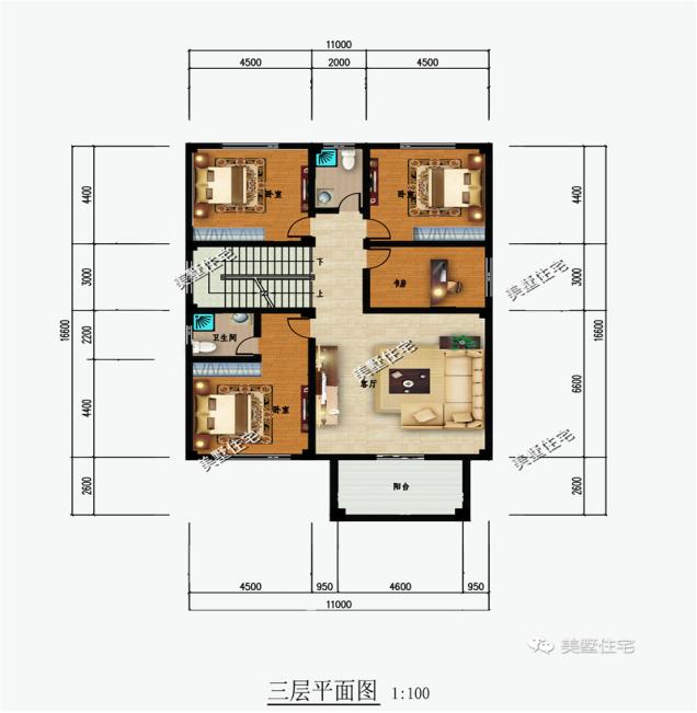 精選的三款農村四層別墅戶型圖，攢夠錢肯定建一棟