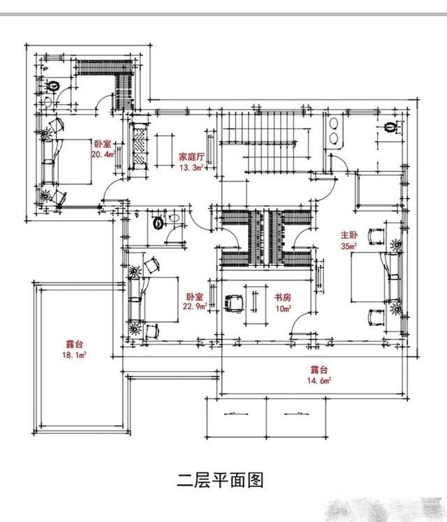 15*15米帶院子中式二樓別墅設計圖，品質生活就靠它了