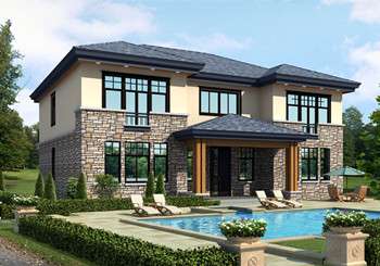 農(nóng)村二層住宅設(shè)計(jì)圖，大窗戶客廳，一起享受大面積采光的溫暖