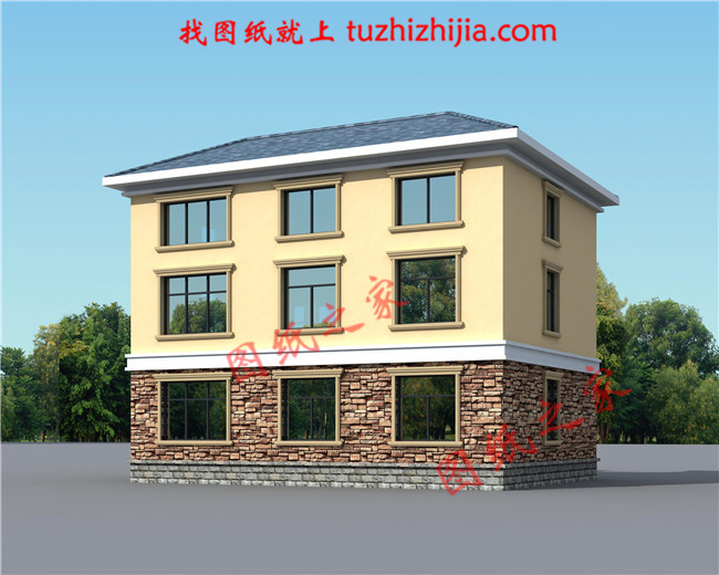 100左右鄉下三層樓房設計圖，戶型方正，小面積宅基地的福音