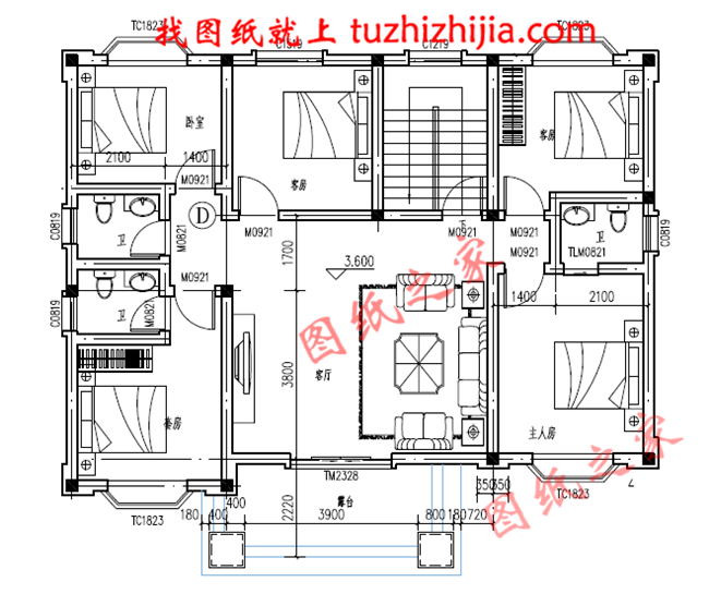 二層樓房設計圖，占地120平米左右，符合現代農村的建房政策