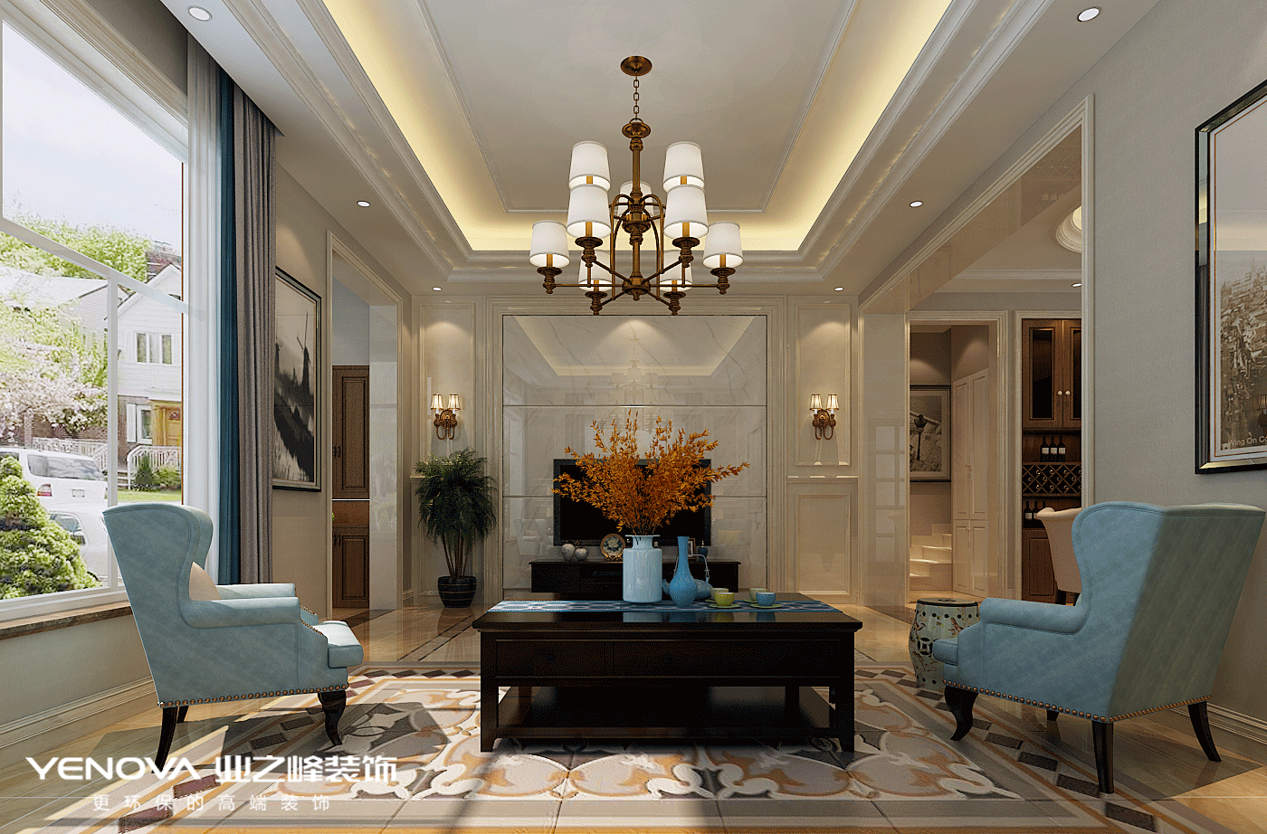 碧桂園別墅設計美式風格裝修效果圖,高端、大氣