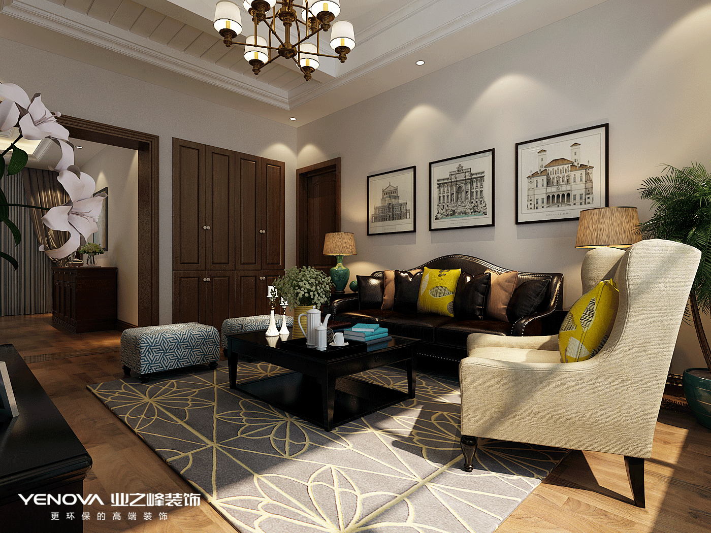 碧桂園別墅設計美式風格裝修效果圖,高端、大氣