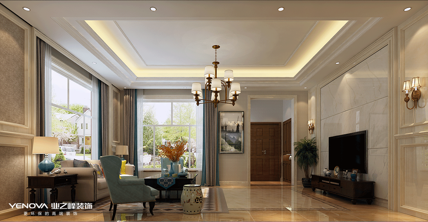 碧桂園別墅設計美式風格裝修效果圖,高端、大氣