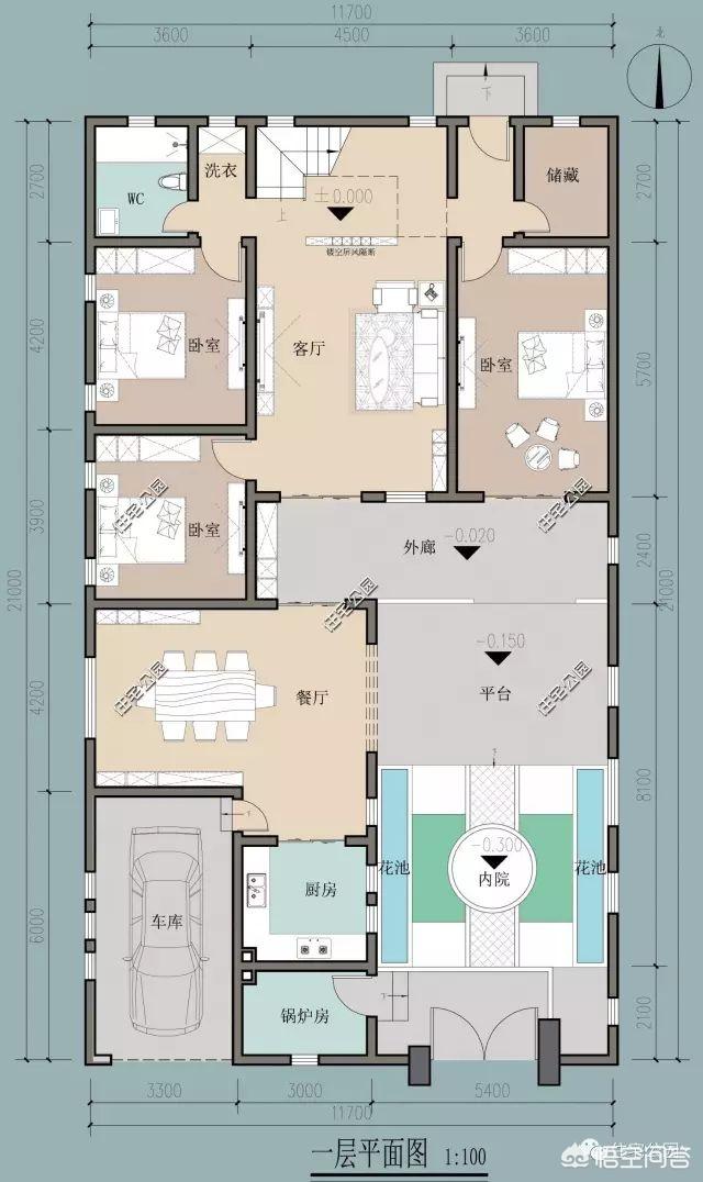 10X25米的帶庭院自建中式合院設計方案如何做？