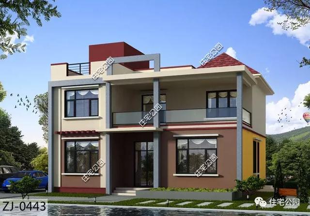 12X10米農村2層現代小樓圖，比洋別墅漂亮多了