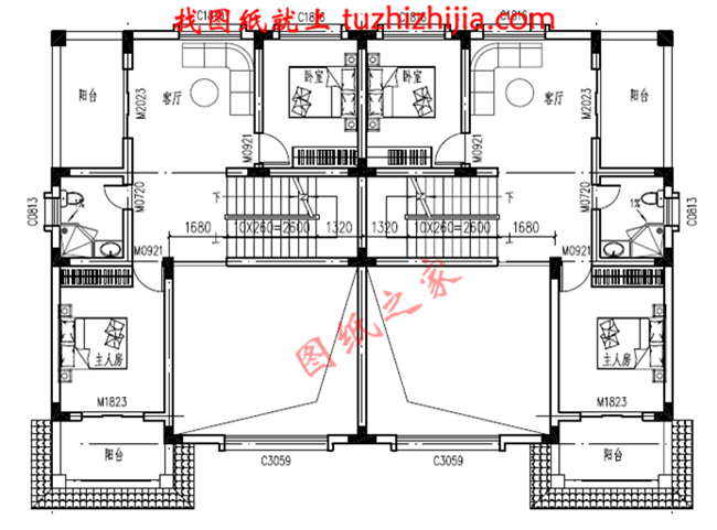 農村簡單雙拼小戶型，簡單適用，客廳中空，占地210平方米