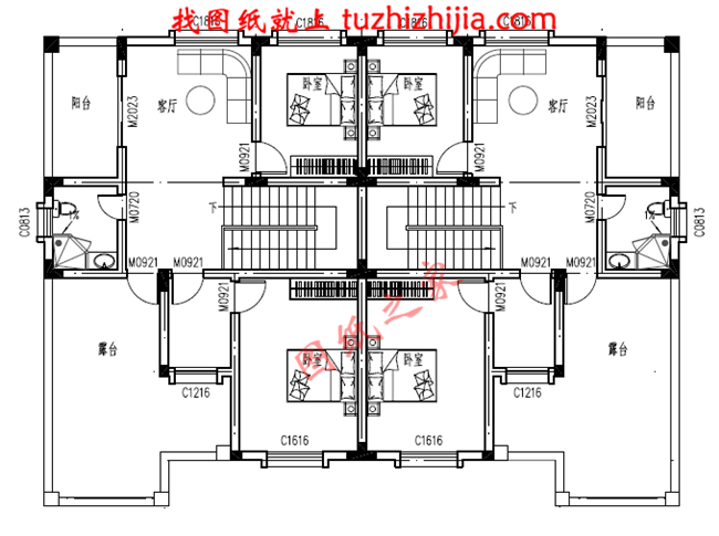 農村簡單雙拼小戶型，簡單適用，客廳中空，占地210平方米