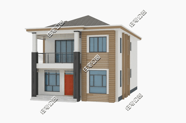 8米面寬自建農(nóng)村2層樓房設計圖，現(xiàn)代風格