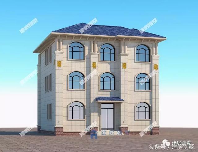 4款面寬為11米左右的三層別墅設計方案圖，都是全新設計