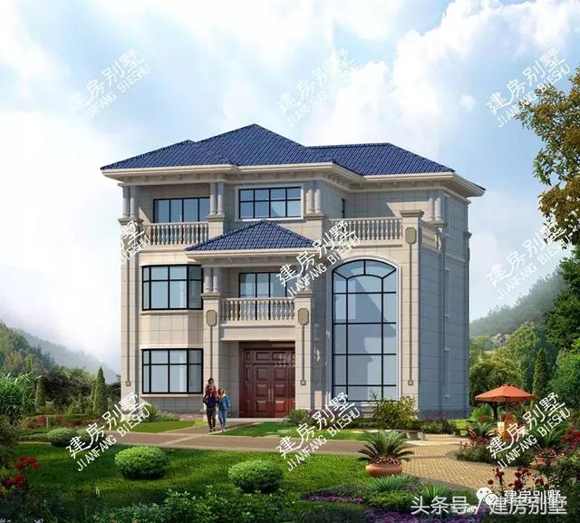 4款面寬為11米左右的三層別墅設計方案圖，都是全新設計