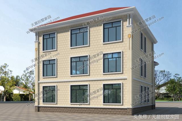 12X13米農(nóng)村三層樓房設(shè)計(jì)圖，外觀大氣