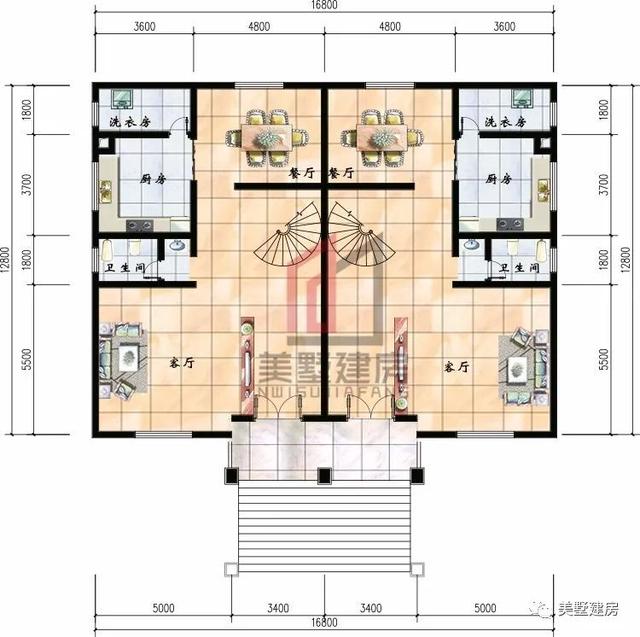 3套農(nóng)村雙拼樓房設(shè)計(jì)圖，哥倆好住雙拼