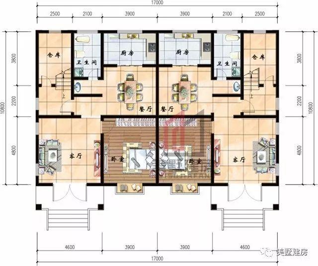 3套農(nóng)村雙拼樓房設(shè)計(jì)圖，哥倆好住雙拼