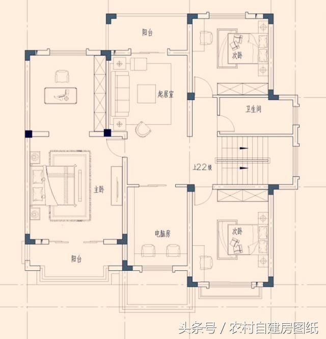 13X12米歐式豪華農(nóng)村樓房方案圖，很受歡迎