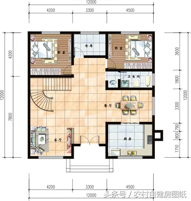 6款帶煙筒的小別墅設計方案圖，款款漂亮