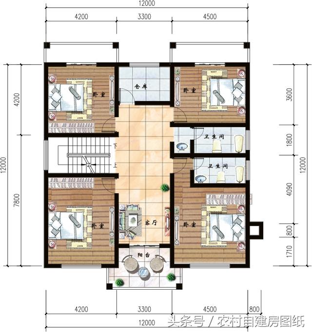 6款帶煙筒的小別墅設計方案圖，款款漂亮