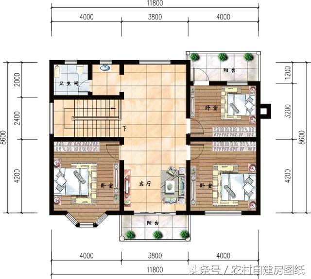 6款帶煙筒的小別墅設計方案圖，款款漂亮