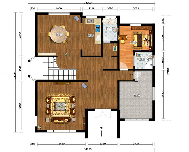 地中海風格二層別墅設計圖紙,外觀精美、漂亮