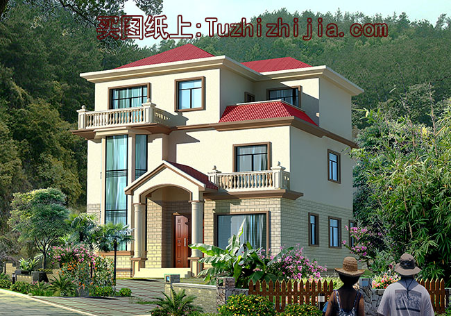 農村自建三間三層樓房設計圖,帶露臺,經典實用