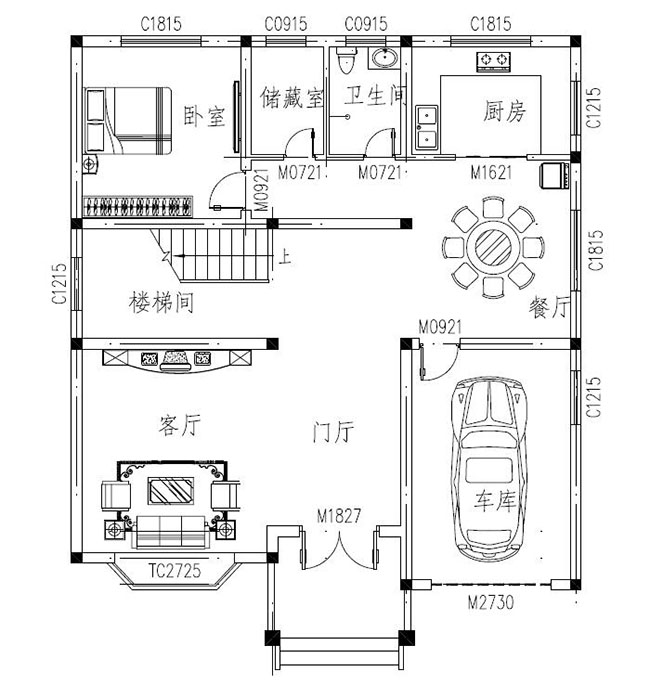 農村自建三間三層樓房設計圖,帶露臺,經典實用