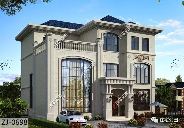 15X13米3層歐式挑空客廳別墅設計方案，顏值高